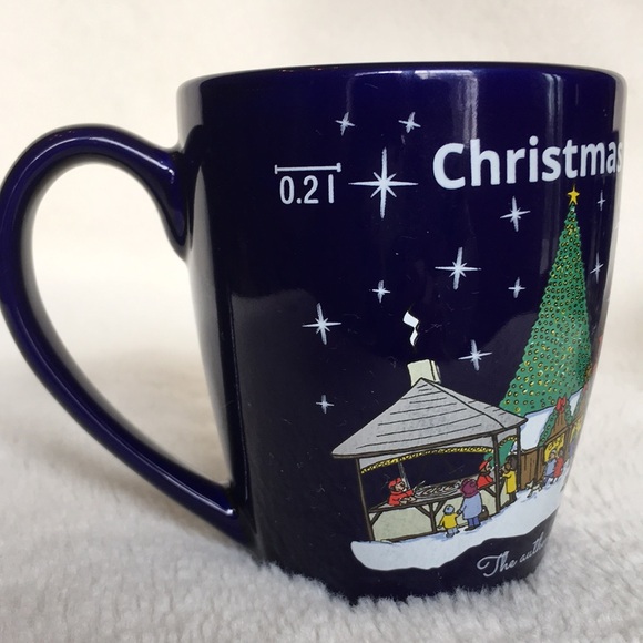 Set of 2 Navy Blue Christmas Village Philadelphia Gluehwein Mug Cup Night Market - Picture 9 of 14